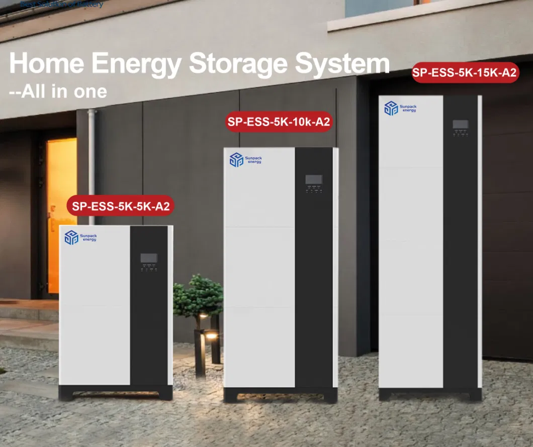 Floor Mounted All-in-One Lithium Ion LiFePO4 Ultra Thin Energy Storage Battery with Solar Inverter