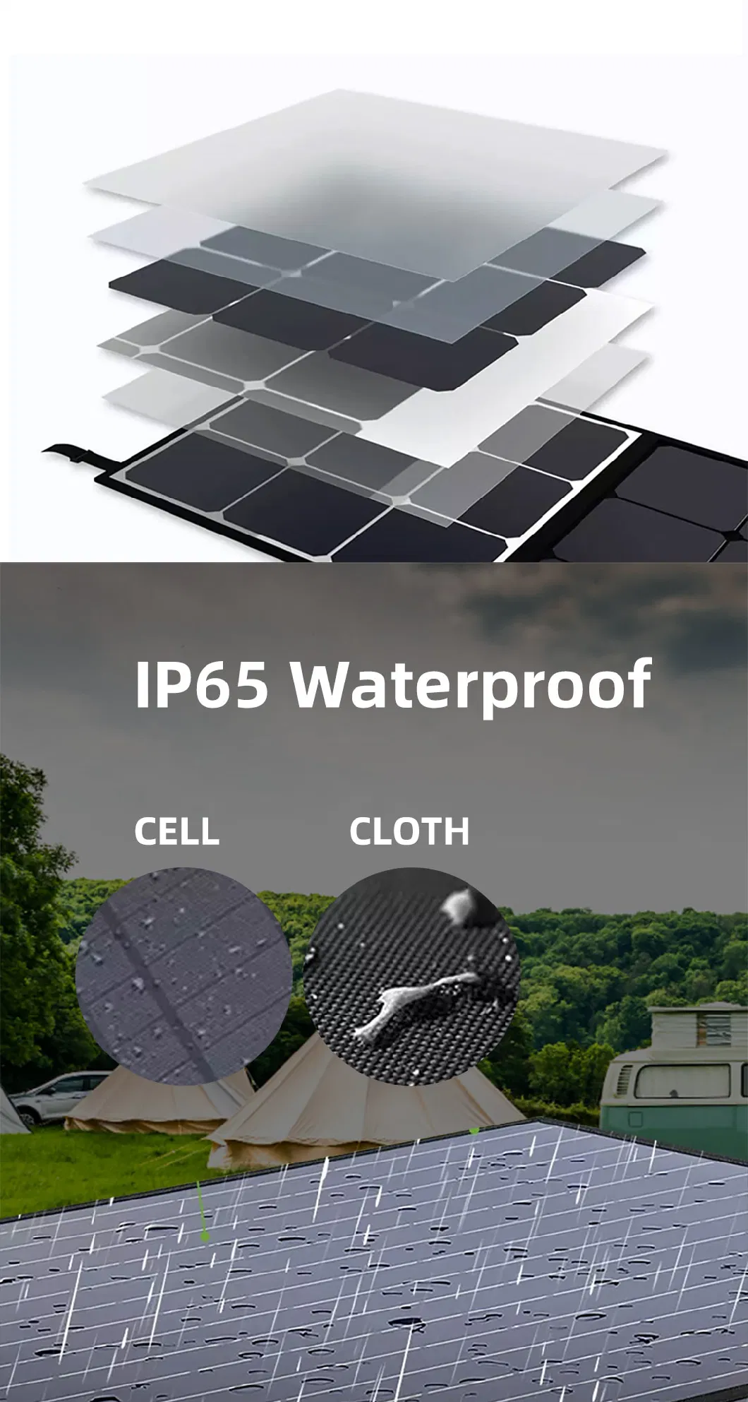 Portable 100W 200W Foldable Solar Panel Sunpower Monocrystalline Solar Battery Charger for Camping Power Station