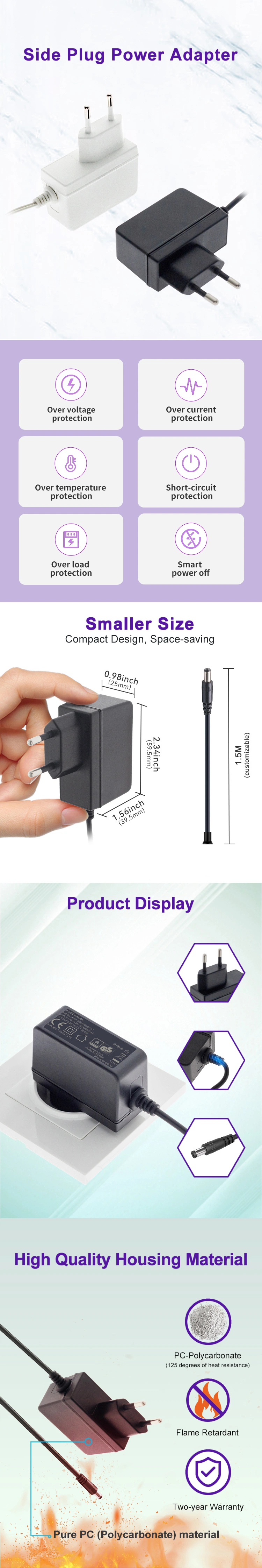 Charger for Hair Clipper 5V 9V 12V 1A 2A 3A 15W Power Adapter 18 Volt AC Adapter EMC Adapter Supplier