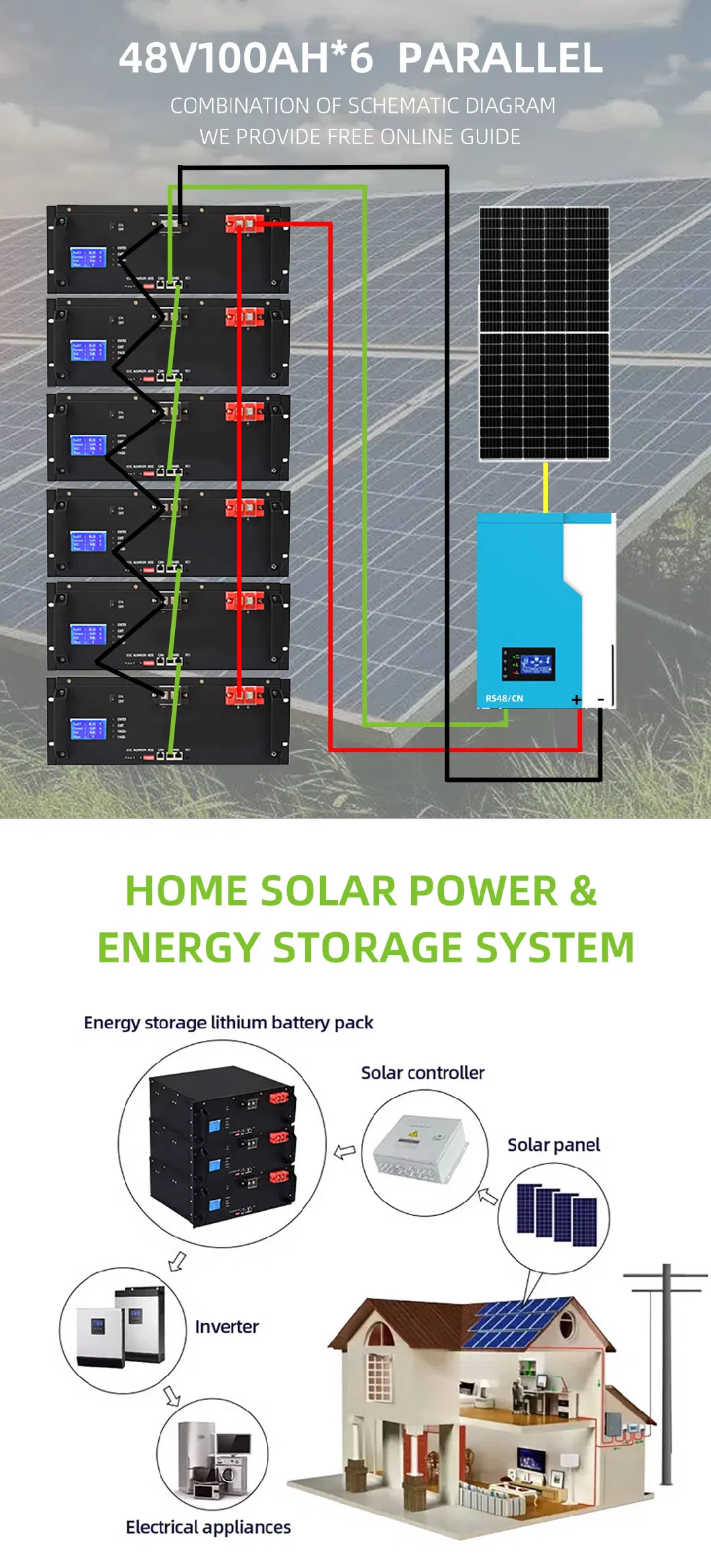 48V200ah LiFePO4 Battery Pack Solar Lithium Ion Batteries 48 Volt Lithium Golf Cart Battery