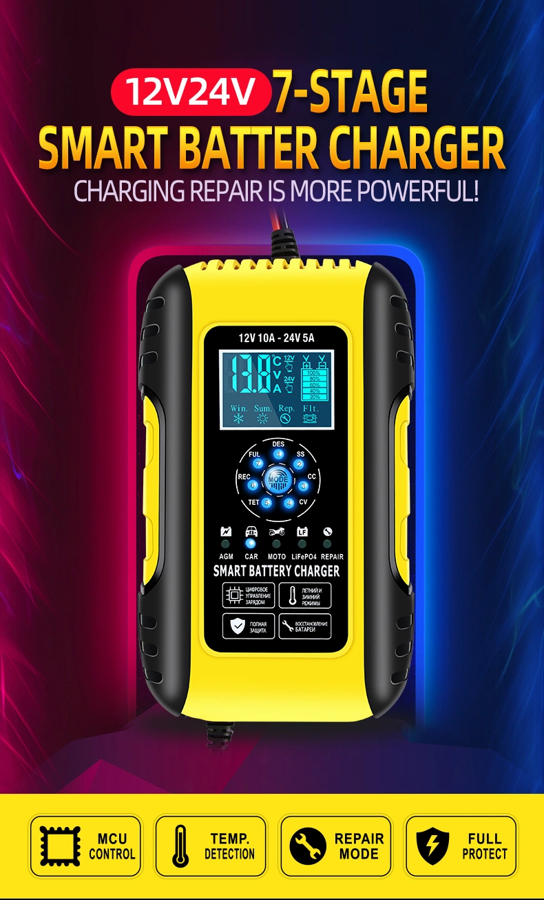 Auto Battery Pulse Repair Charger for AGM Deep Cycle Gel Efb Lead-Acid Batteries