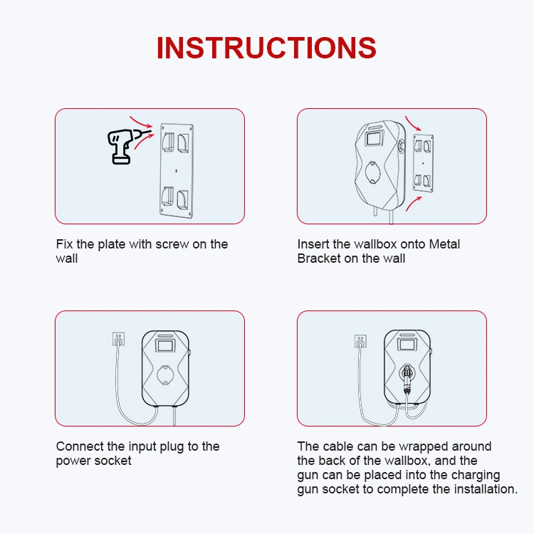 Factory Price AC Wall Box EV Charger 32AMP Car Battery Charge Pile 22kw EV Charger with Smart APP Control