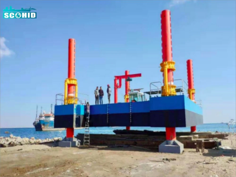 High Quality Modular Pontoon Jackup Barge with Spud Made in China with High Quality