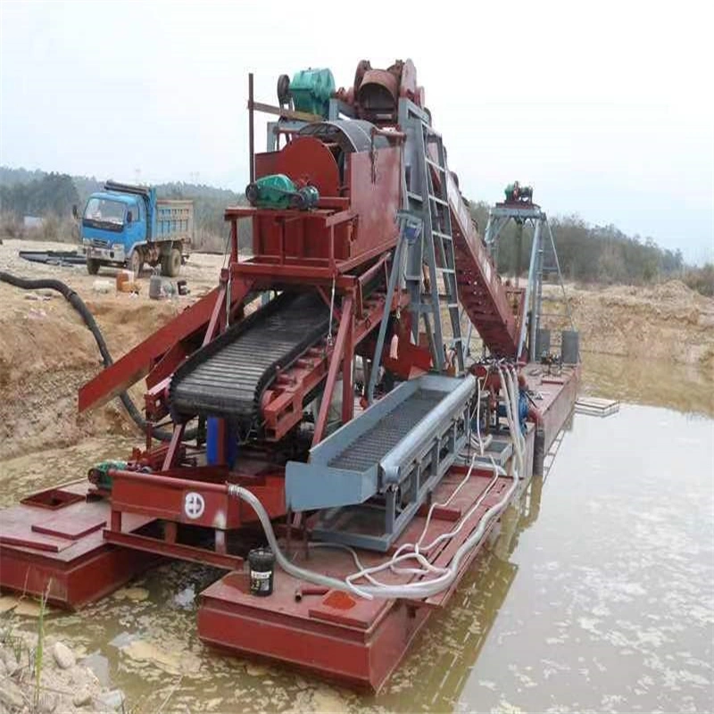 Bucket Chain River Mining Gold Dredge with Agation Chute