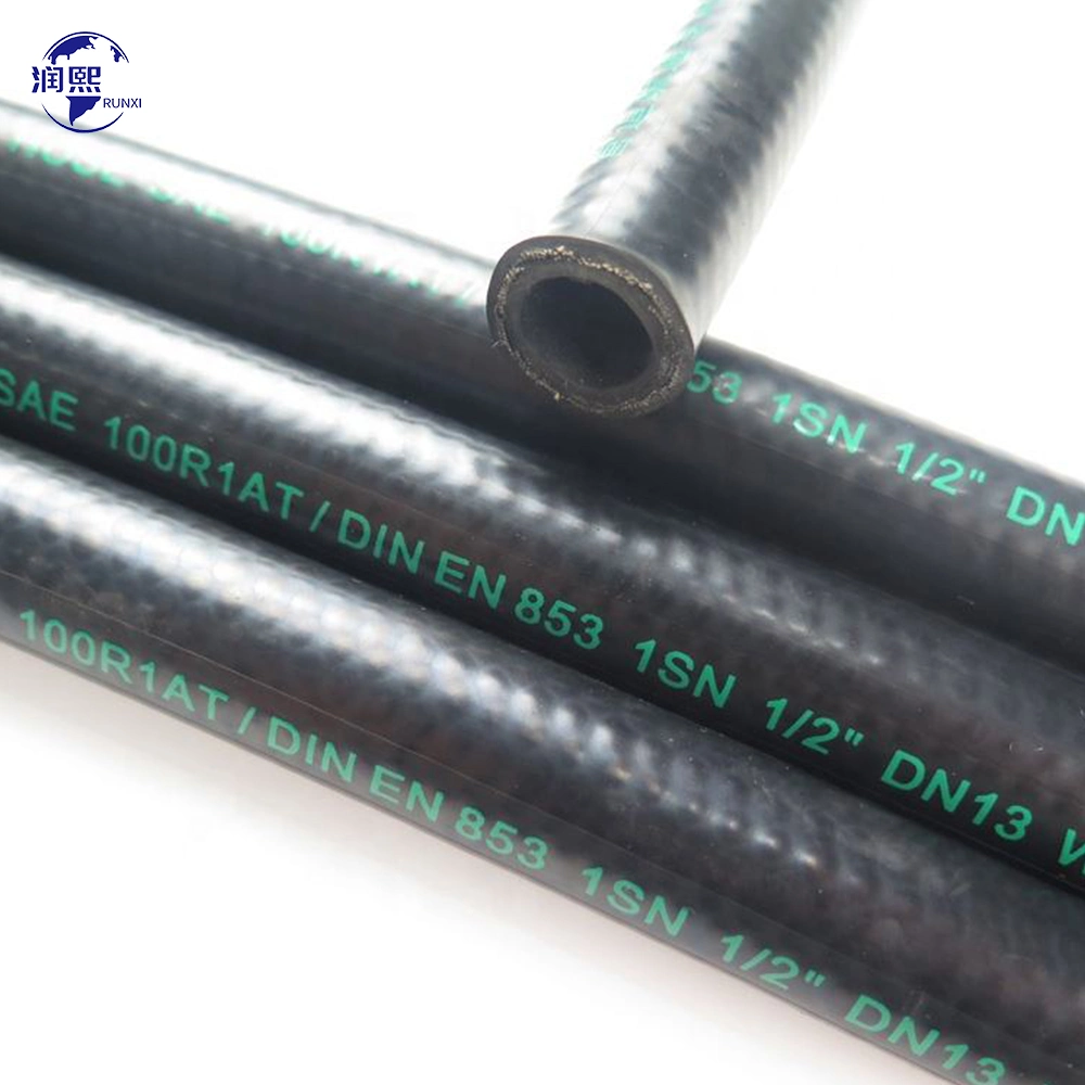 SAE 100 R1 3/8 Inch High Pressure Steel Wire Braided Flexible Hydraulic Rubber Hyd Hose