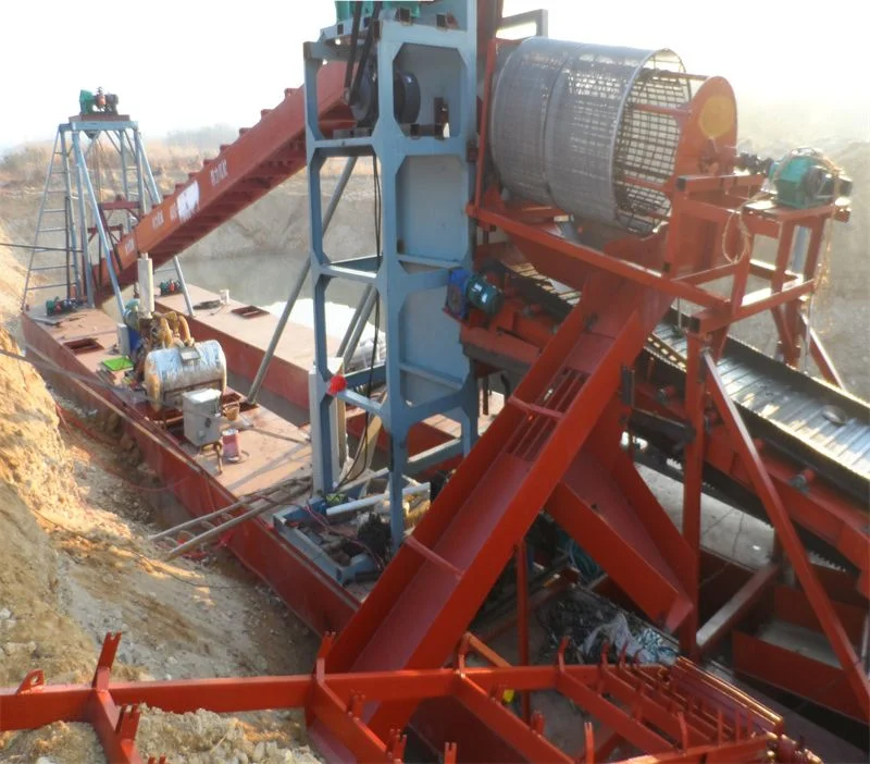 Trommel Screen Chain Bucket Gold Diamond Mining Dredger for Sale