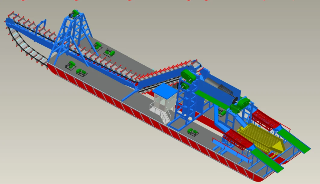 Trommel Screen Chain Bucket Gold Diamond Mining Dredger for Sale