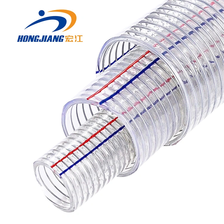 1&prime; X 1-1/2 ID Steel Wire Suction PVC Flexible Tubing High Pressure Heavy Duty UV Chemical Resistant Vinyl Hose