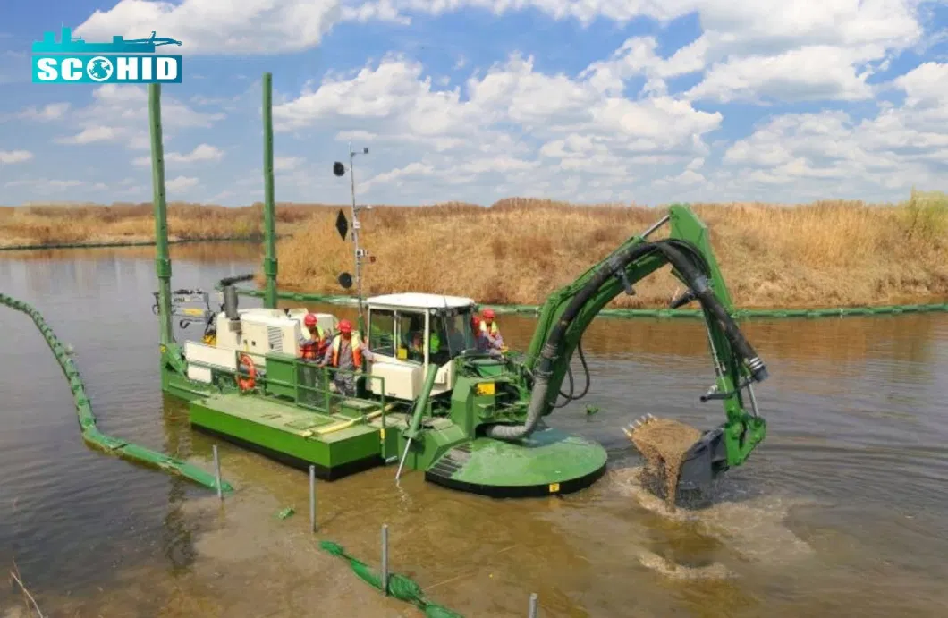 Self-Propelled Amphibious Dredger Mining Equipment for Mud Dredging in Wetland