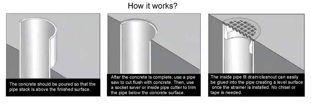 PVC Inside Pipe Fit Drain with Nickel Bronze Round Strainer