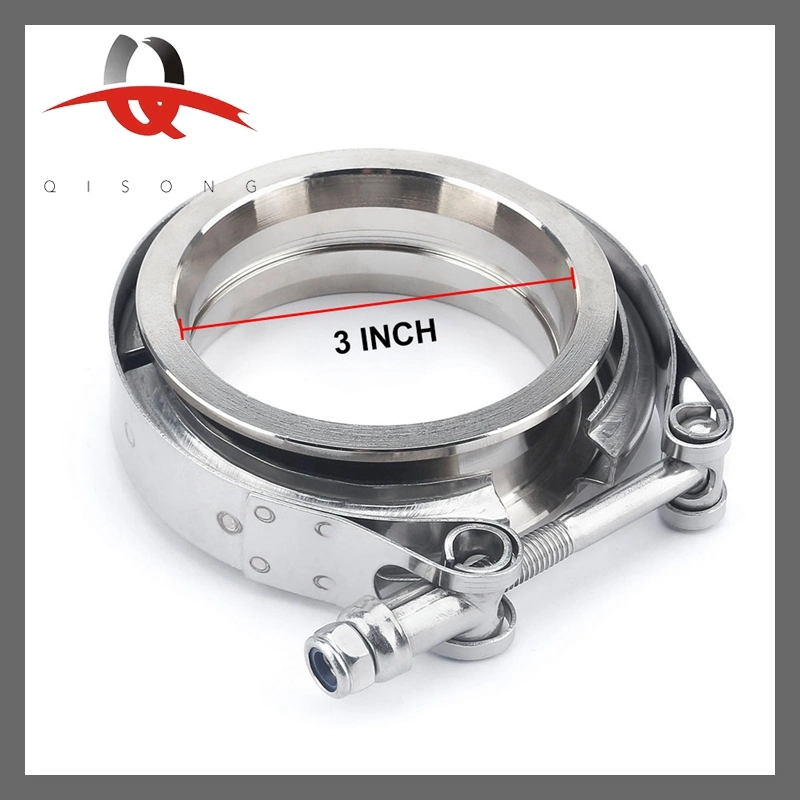 304 Stainless Steel V Band Clamps with Flanges for Exhaust Pipe