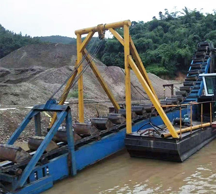 150 Tons/H Bucket Gold Dredging Boat Bucket Wheel Gold Dredger