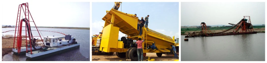 150 Tons/H Bucket Gold Dredging Boat Bucket Wheel Gold Dredger