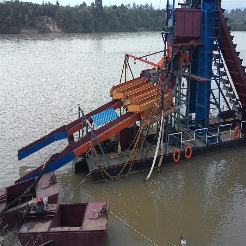 100t Capacity River Gold Mining Dredge with Drum Screen