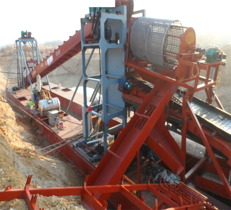 River Mining Gold Dredging Equipment with Agitation Chute