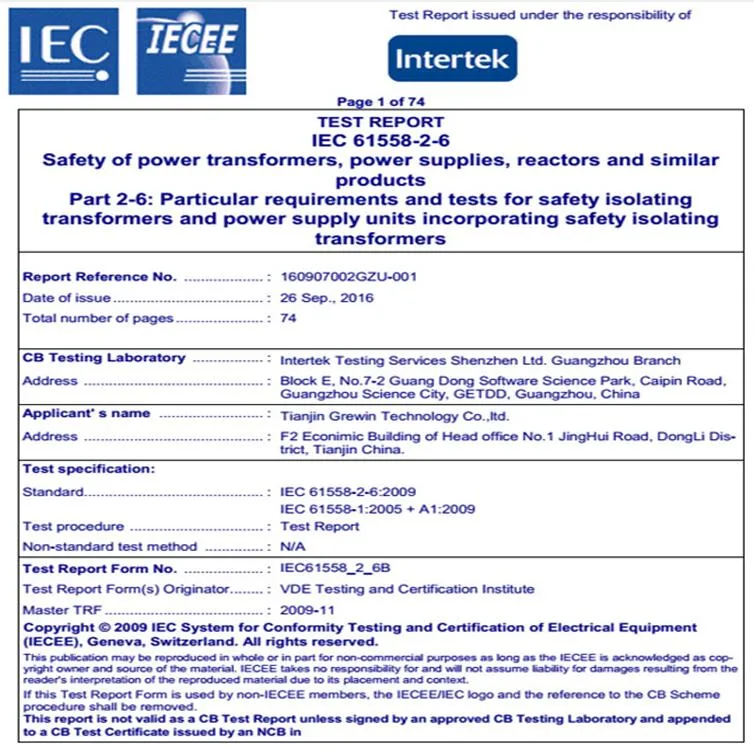 H Class High Temperature Toroidal Transformers 12V 120V 2500W