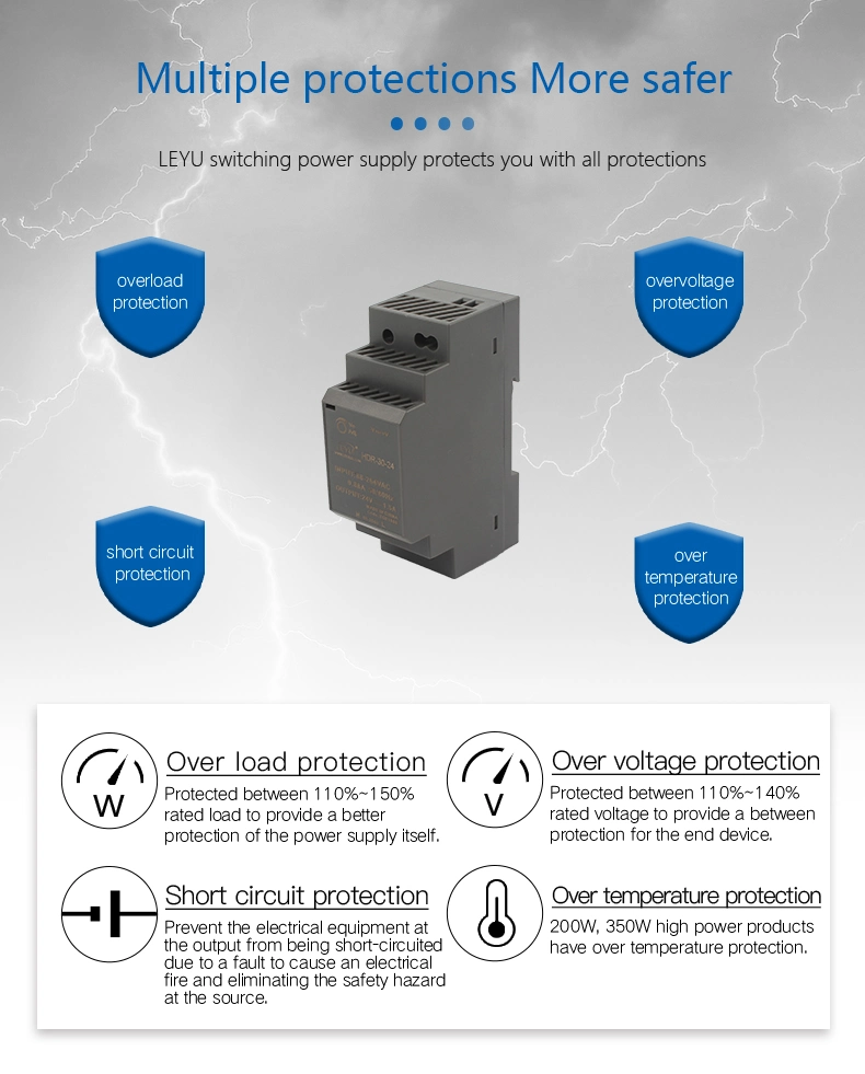 Hdr-30-12 30W Power Supplies Switch Mode DIN Rail Power Supply 5V 12V 15V 24V AC / 120V to 12V DC Converter