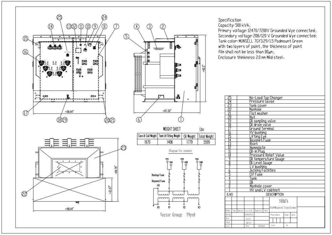 Oil Filled Three Phase Pad Mounted Transformer for Power Distribution Box Voltage Pad