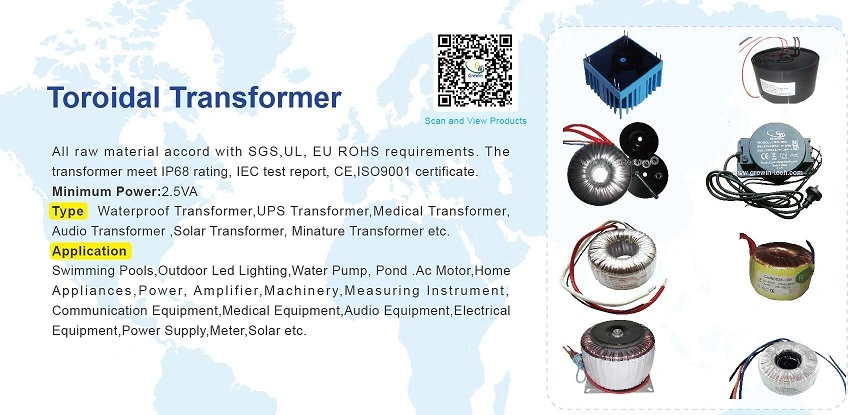 H Class High Temperature Toroidal Transformers 12V 120V 2500W