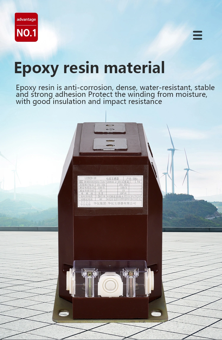 Indoor Single Phase CT Epoxy Cast Resin Post Type Current Transformer Lzzbj9-10 Rated 800/5