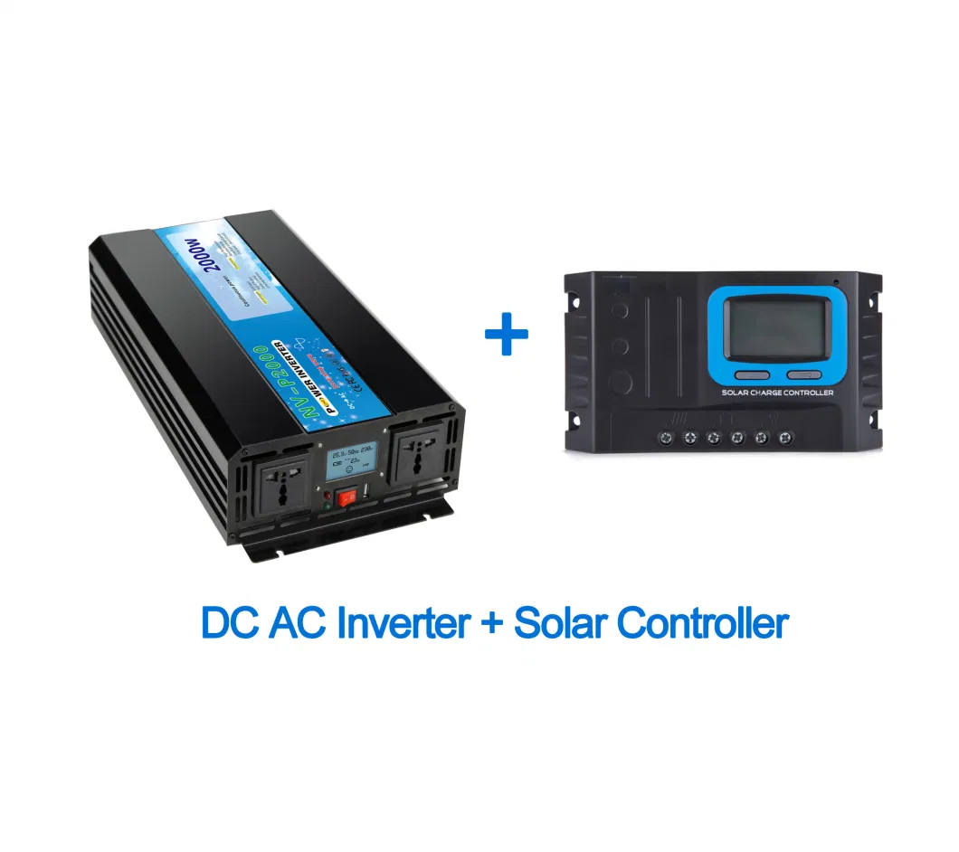 LCD Display Solar Power Inverter 1000W Pure Sine Wave Inverter 12V 24V DC to 120V 110V 220V 240V AC Converter for RV, Truck Inverter off-Grid Solar System