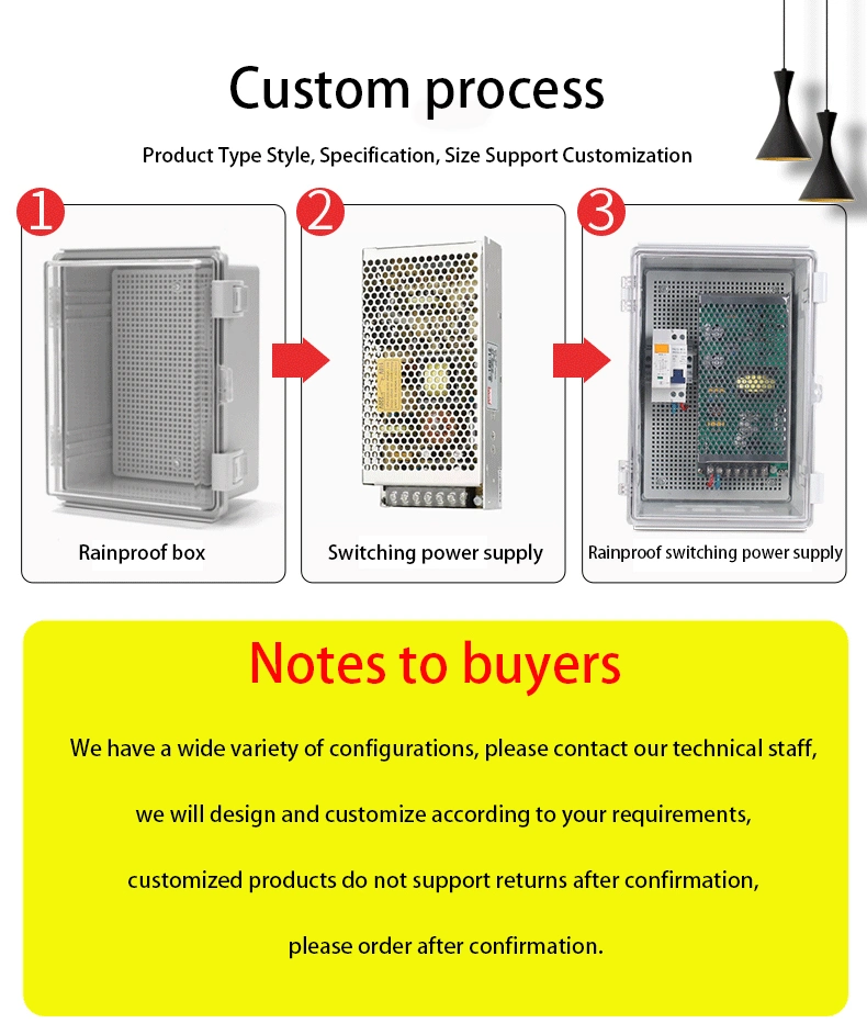 Rainproof Switching Power Supply Power Box 220V to 12V DC Monitoring Transformer