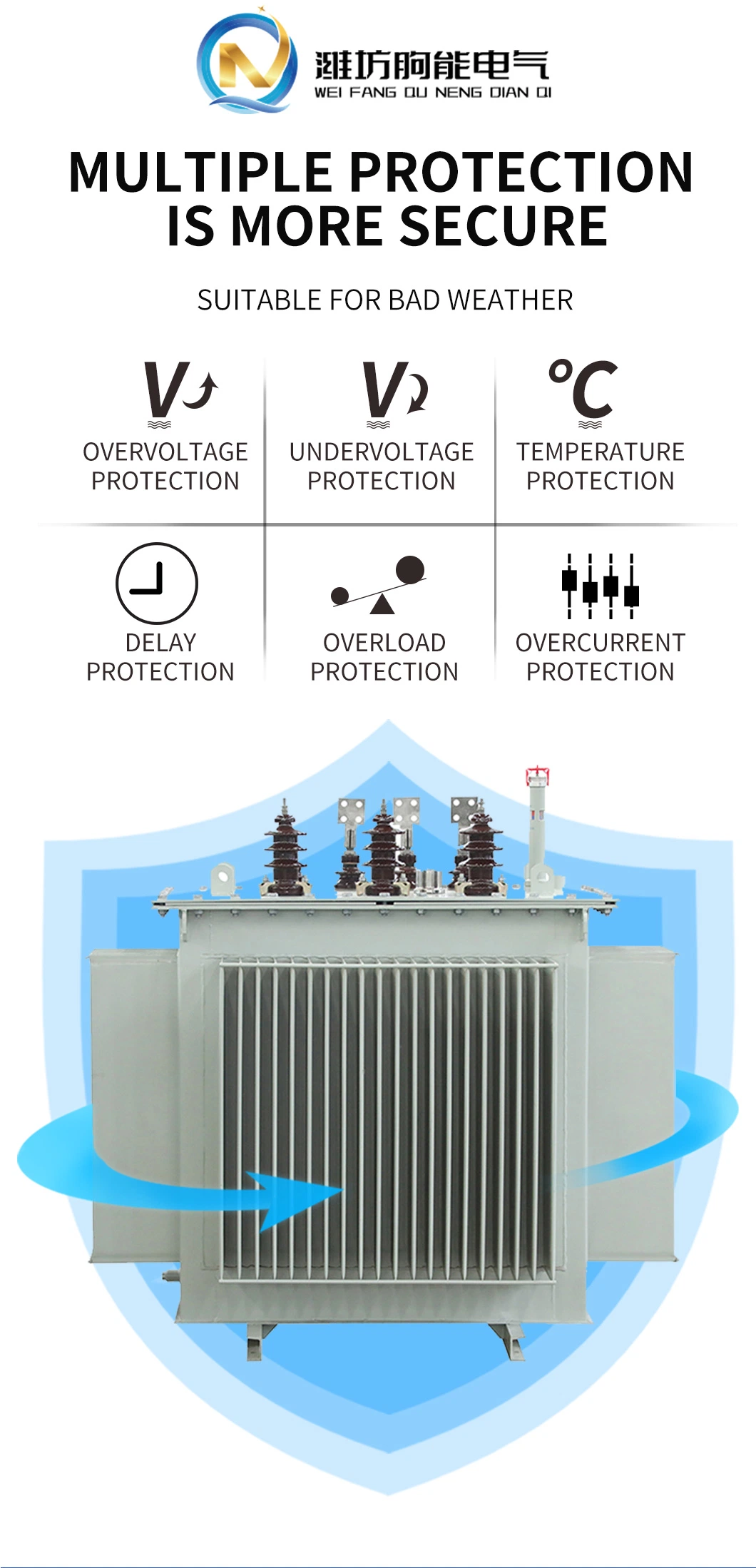 S9/S10/ S11 10kVA Three Phase Oil Immersed Voltage Electrical Current Distribution Power Transformer