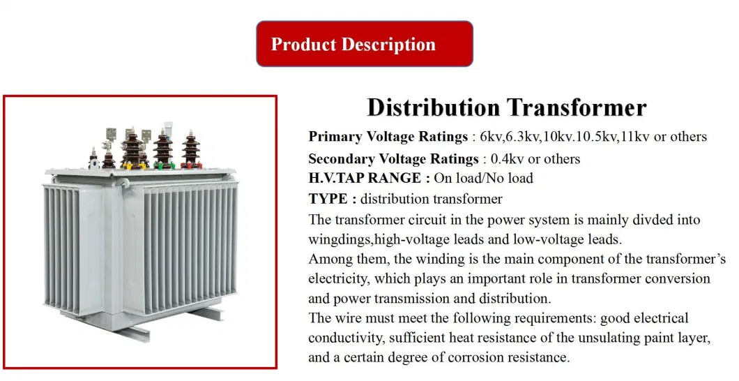 Yawei Three Phase Stepup Stepdown 20kv 800kVA Oil Immersed Distribution Transformer