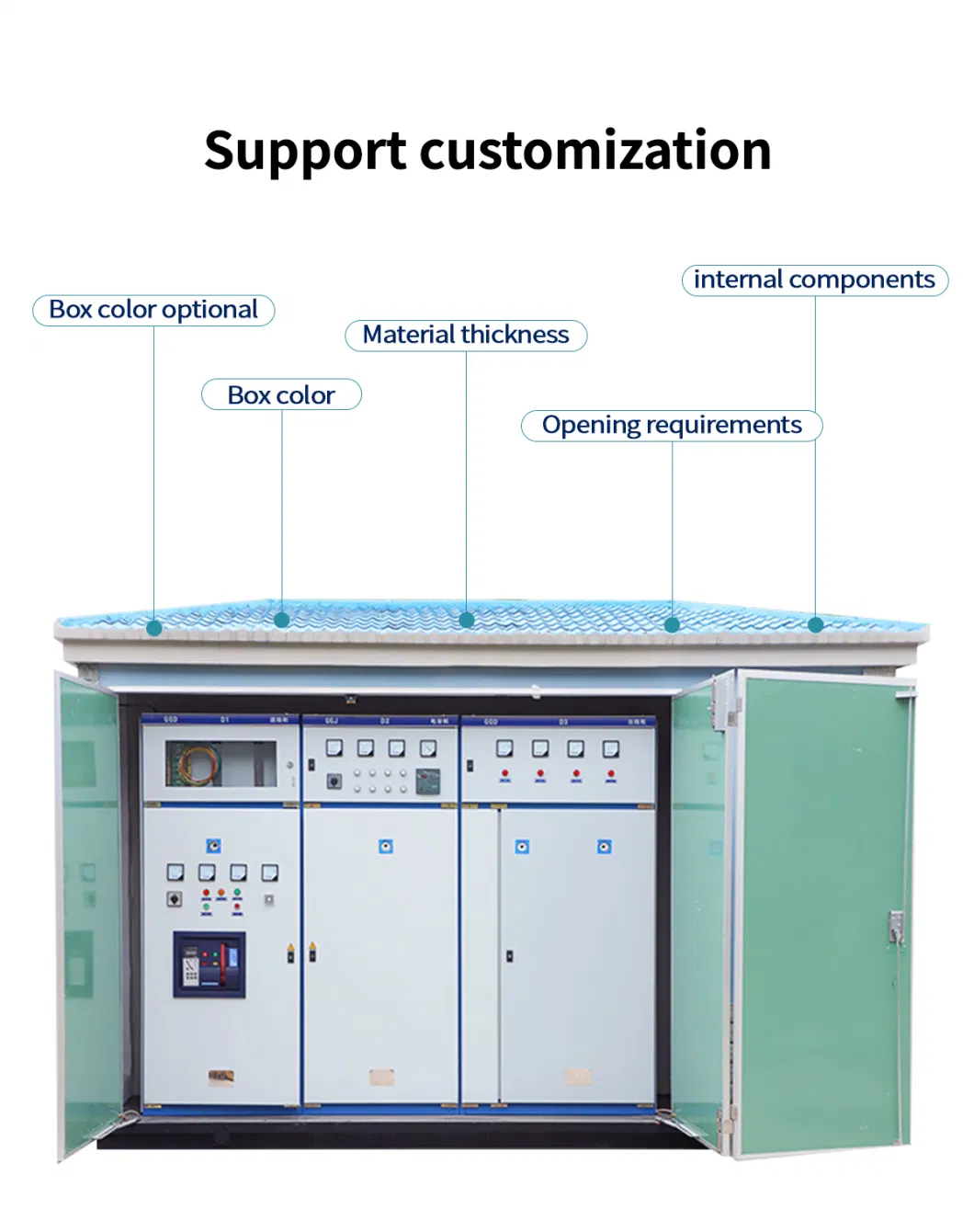 Ybw- 11kv 15kv 24kv 33kv 400-2000kVA Export-Type European-Style Outdoor High-Voltage Box-Type Substation