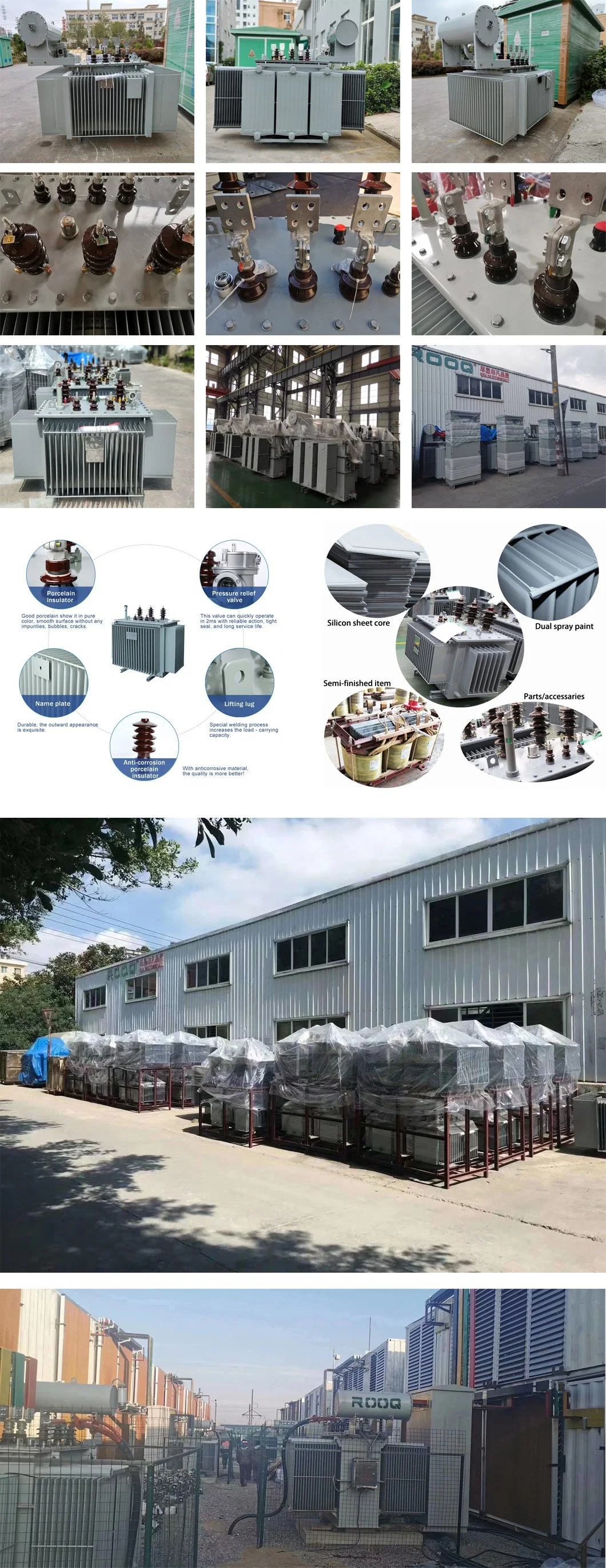 50kVA 100 500 3150 kVA 10kv 11kv 15kv 415V 11/0.4 Kv 3 Phase Oil Immersed Step Down Toroidal Onan Pole Mounted Power Transformer