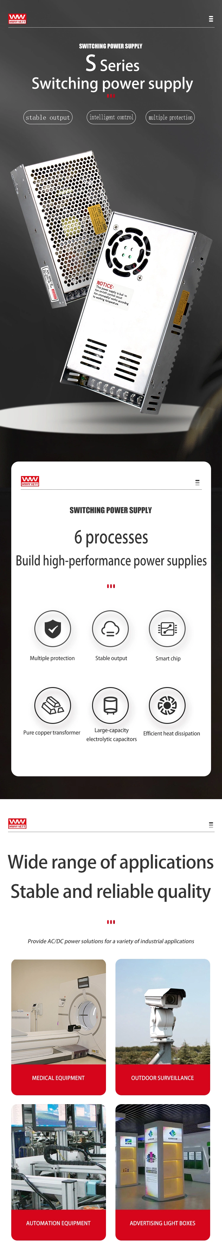 S-400-12 Switch Power Supply 220V to 12V Adjustable Monitoring Transformer 400W-12V-33A DC Switching Power Supply