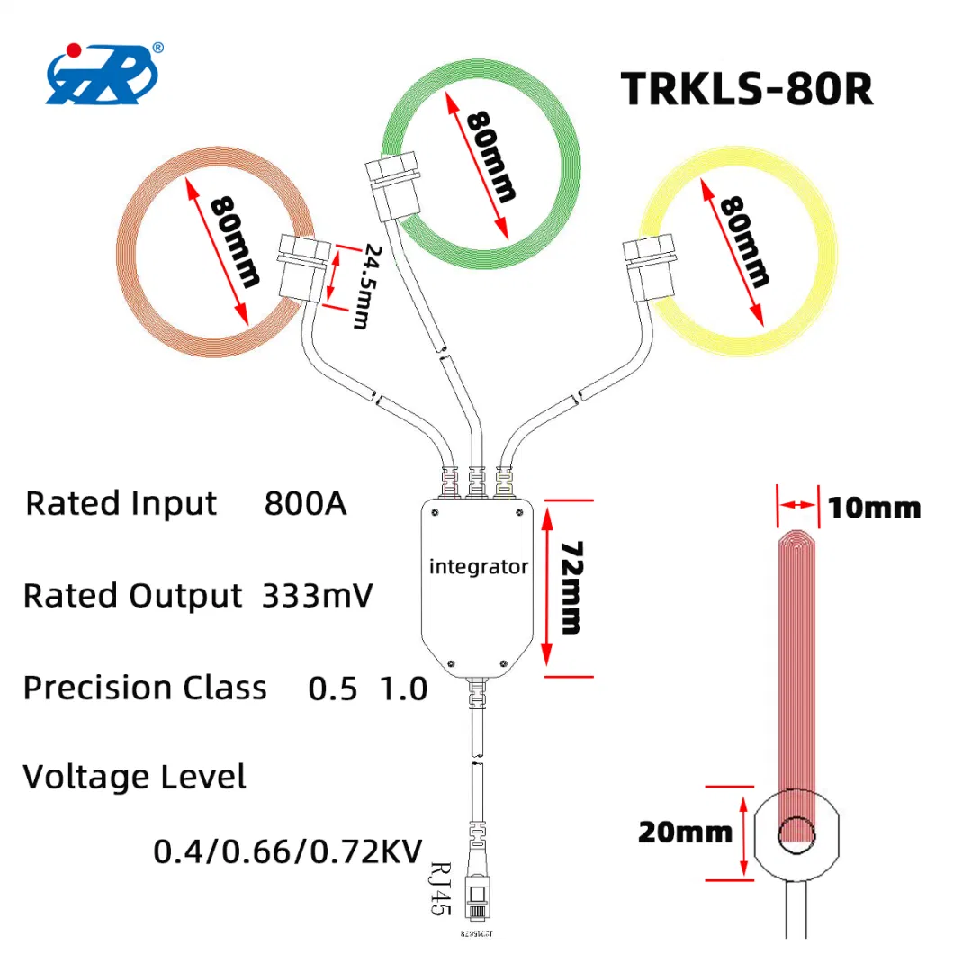 Tr Hall Current Transformer for Measuring DC AC Current with Split-Core Design