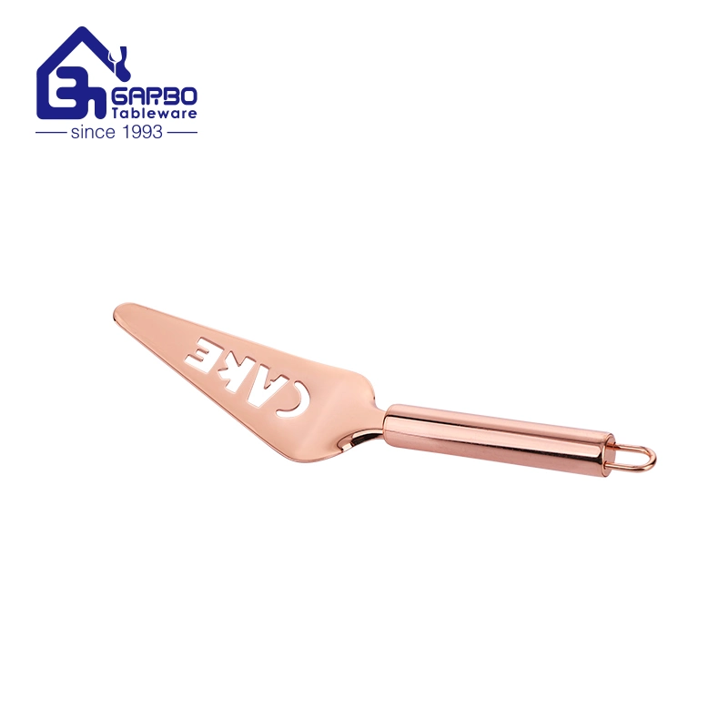 Kitchen Accessories Pizza Cutter Cake Rose Golden Server Rust Resistant Stainless Steel Flatware Serving Set Metal Cake Cutter