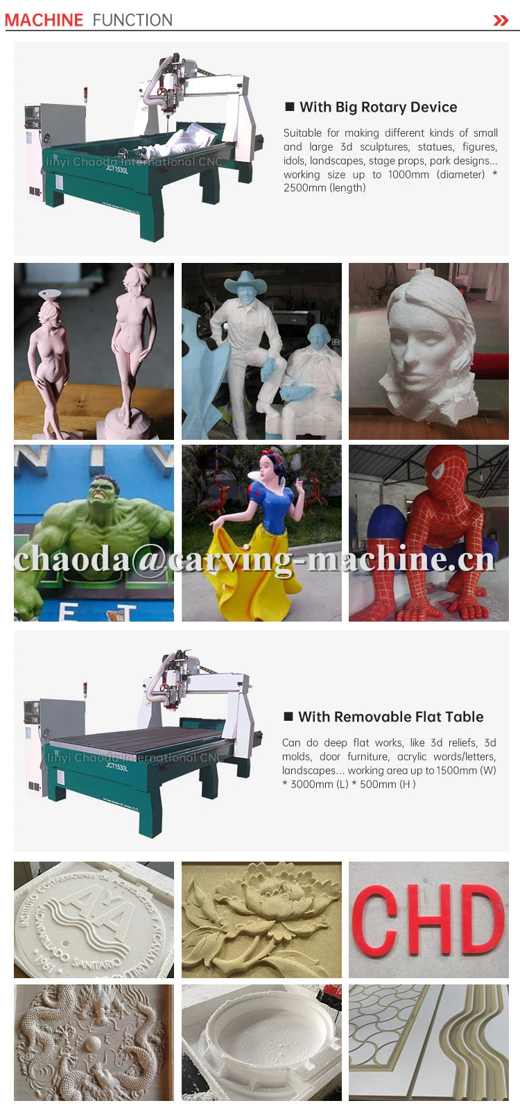 3D Foam Cutting CNC Router Machine for Art Decoration