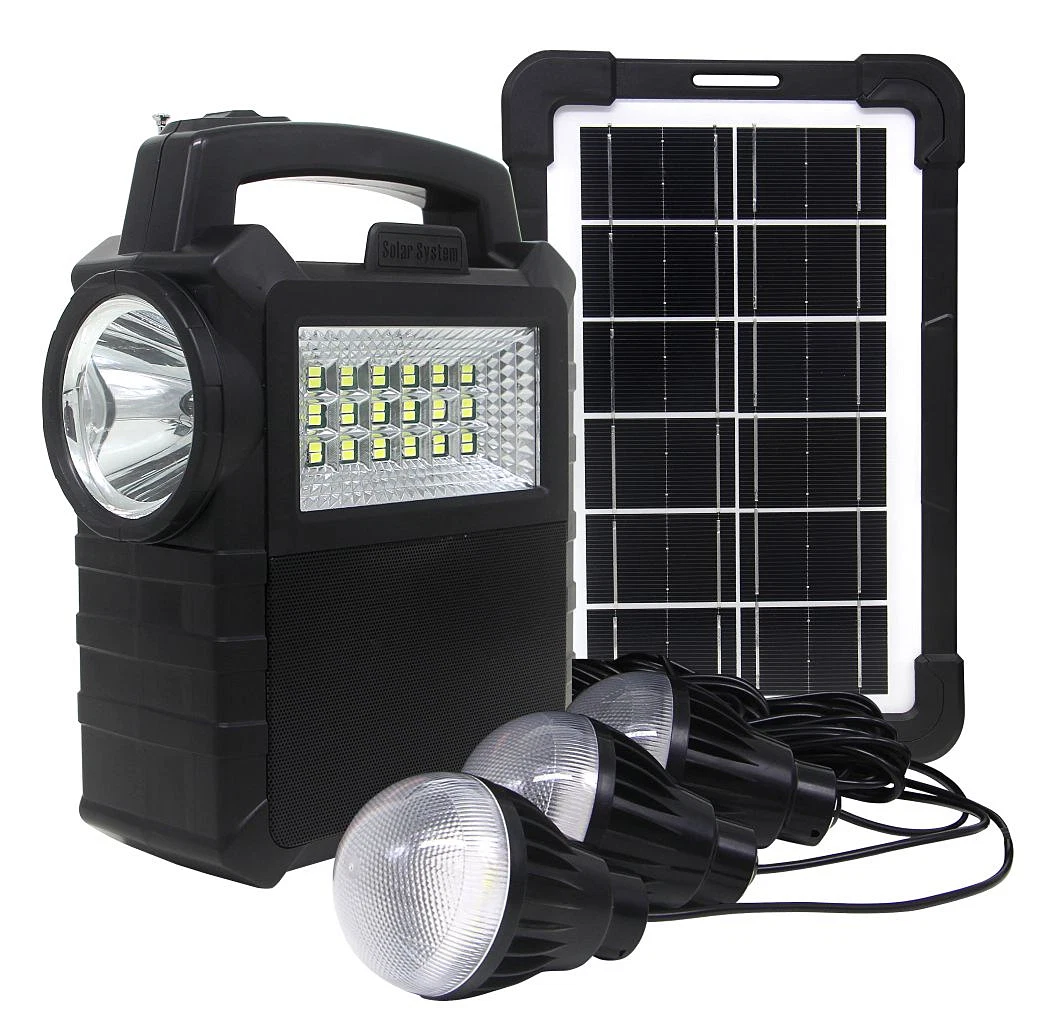 Solar Camping LED Light with USB Mobile Phone Charger FM Radio MP3 Bluetooth Music for Africa Kenya Marketing