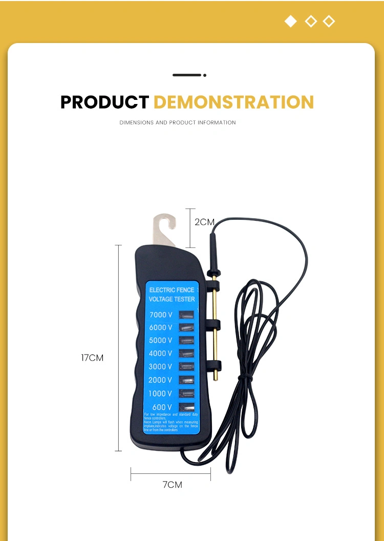 Blue Color 1000-7000V 8 Neon Light Fence Voltage Tester for Sale