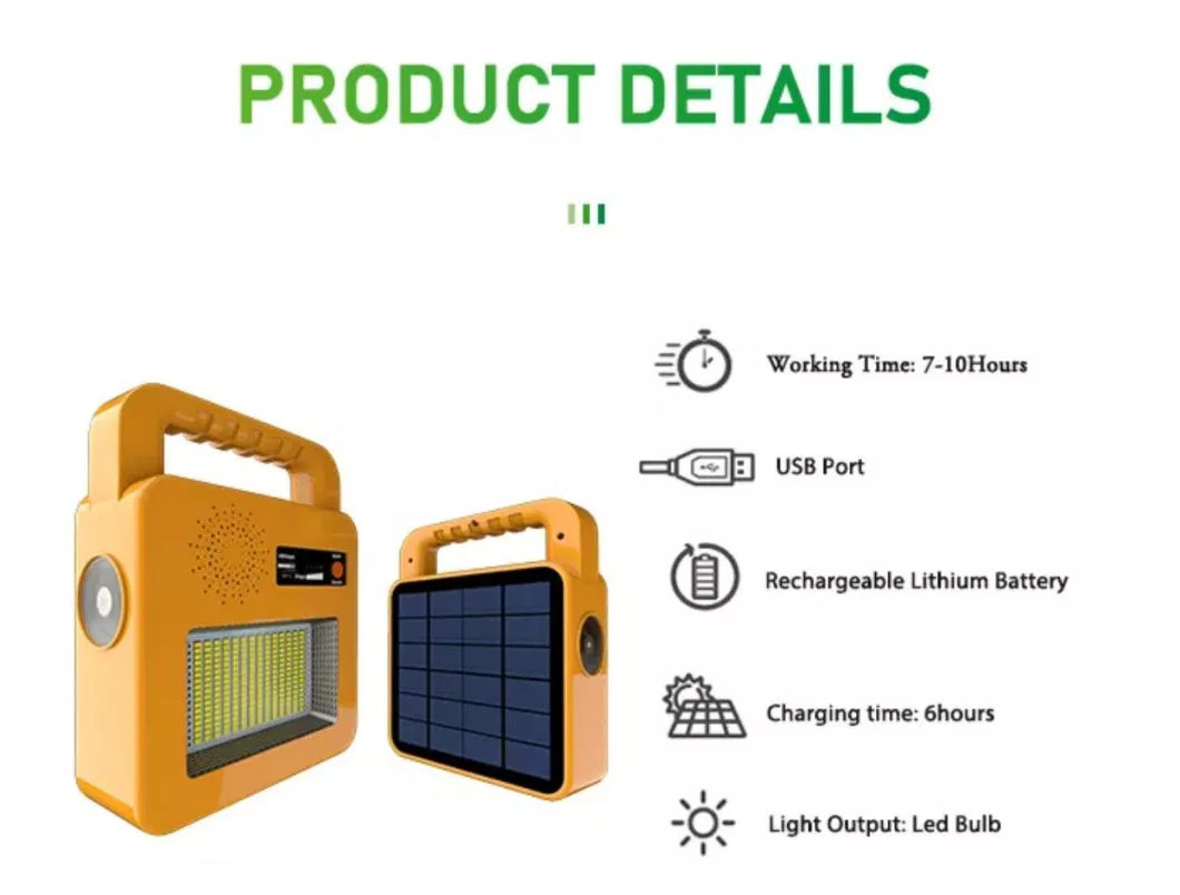 High Power Solar System USB Mobile Charging Home Lighting Outdoor Camping Solar Lantern with LED Light