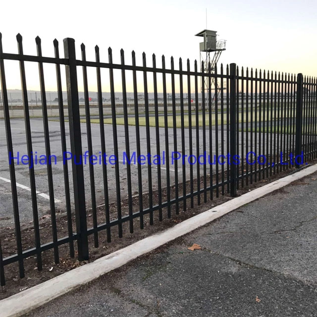 Light Duty and Heavy Duty Crimped Spear 2100 H Satin Black Tubular Steel Security School Fencing