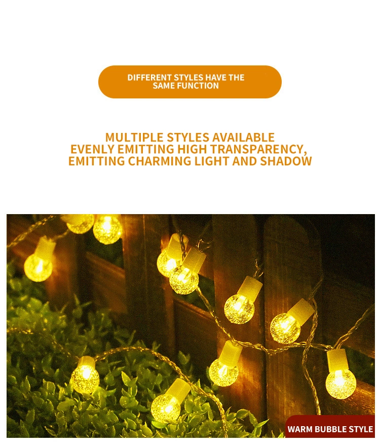 Solar Powered Light String Outdoor Camping Colorful Lights