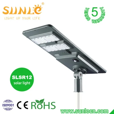 Muestra de personalización Lámpara de ahorro de energía LED blanca para iluminación vial solar al aire libre de 180 vatios Luces LED solares de energía solar todo en uno para farola solar.