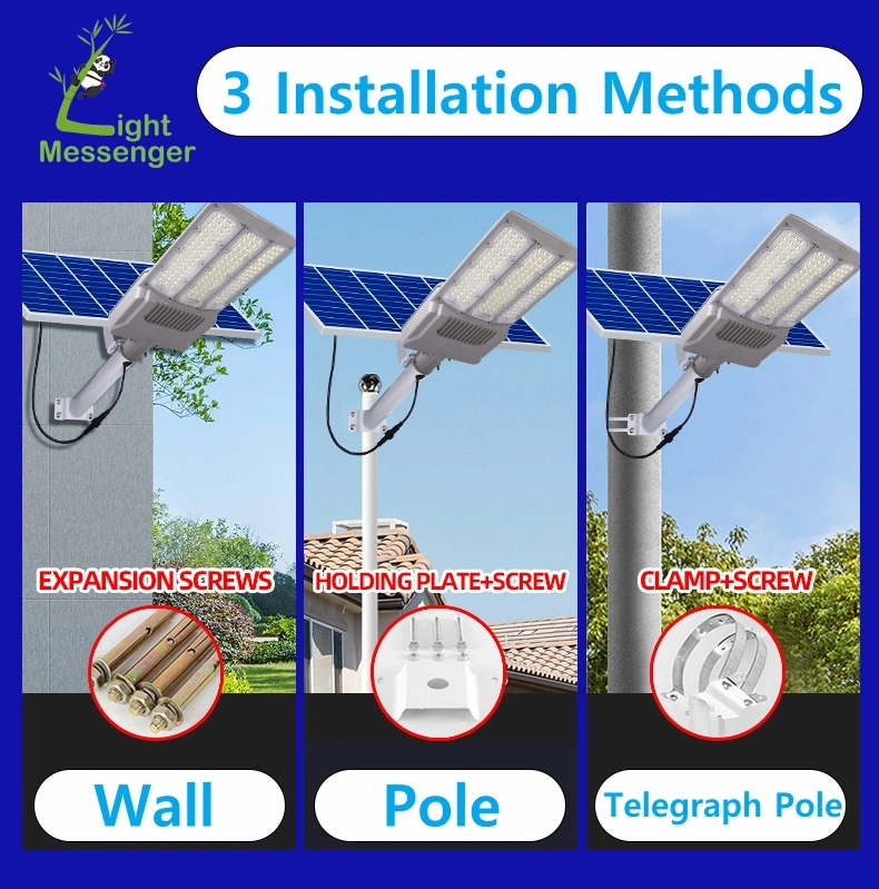 Light Messenger Split Panel Road Lamparas Solares 100W~400 Watts LED Wide Angle Lamp Dusk to Dawn Solar Street Lights Outdoor Stadium Parking Lot Garden