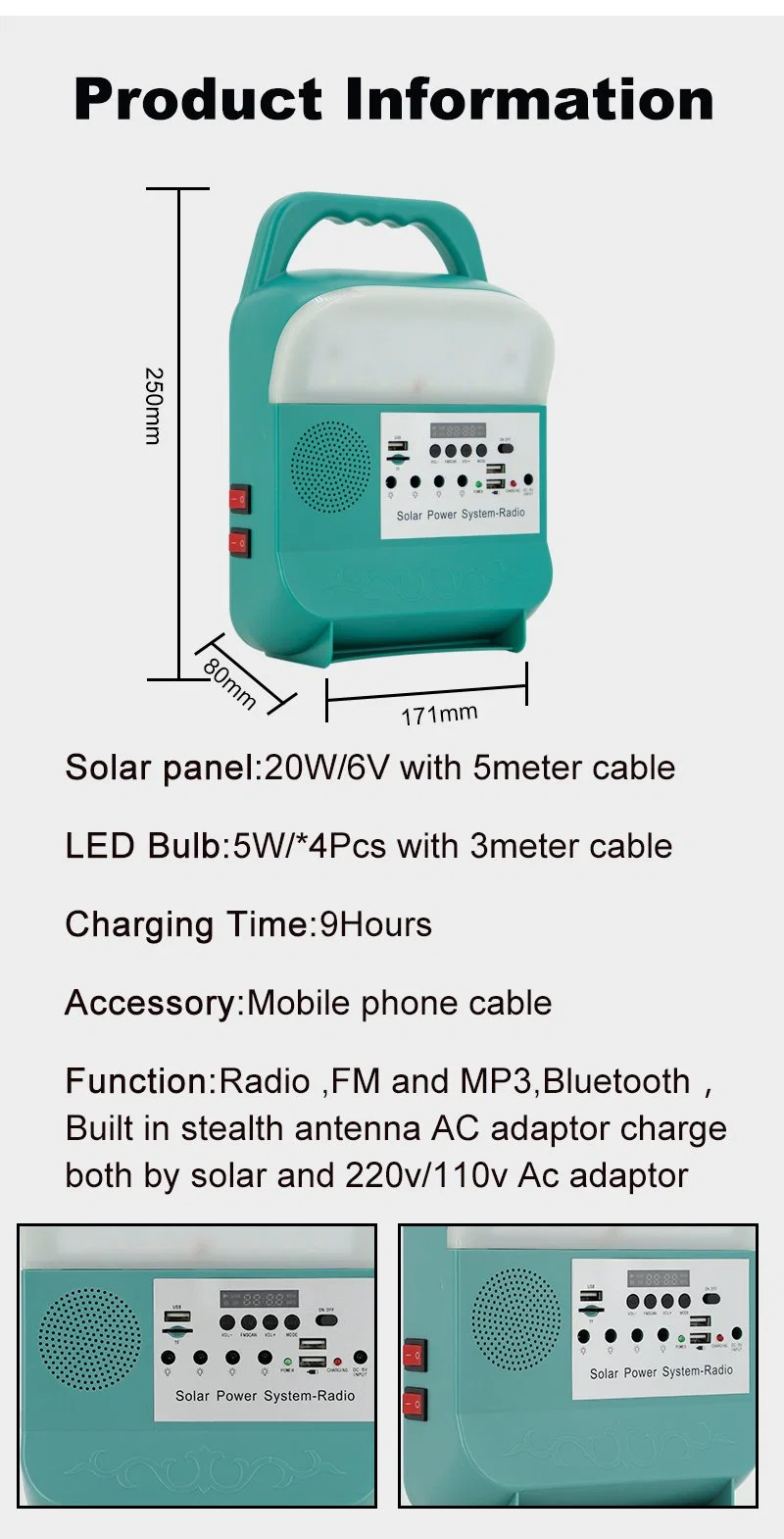 17.1*8*25cm Indoor Solar Light Home House Lamp with 12 Months Warranty Solar Lights Indoor and Outdoor Lights Solar Power Bank