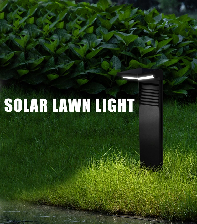 Landscape Outdoor Lawn Lamp Waterproof IP65 Driveway Yard Lighting Round Pole Street Post Top Light LED Solar Garden Light