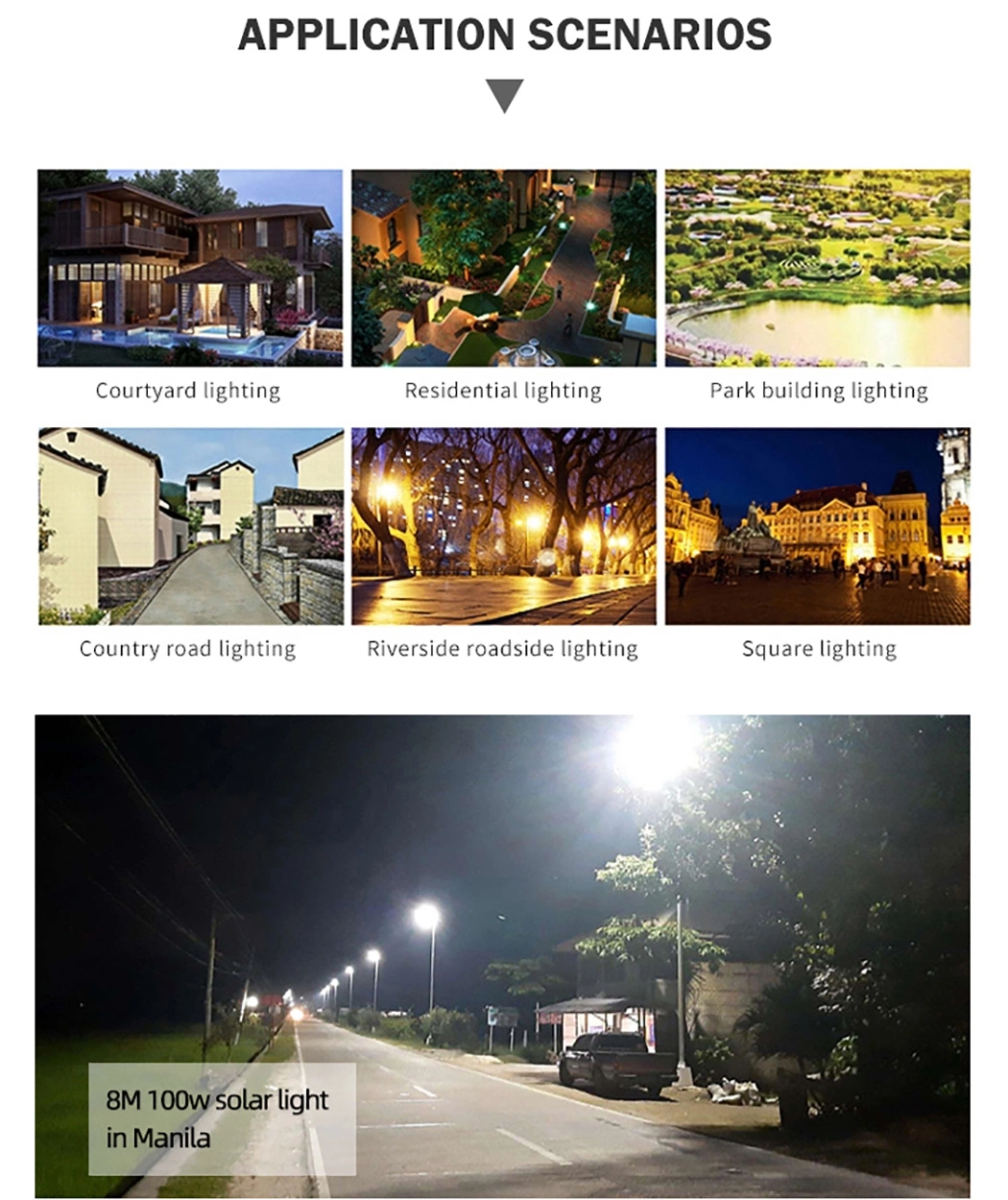 High Quality 60W Solar Street LED Lamp Solar Panel Power LED Light Outdoor