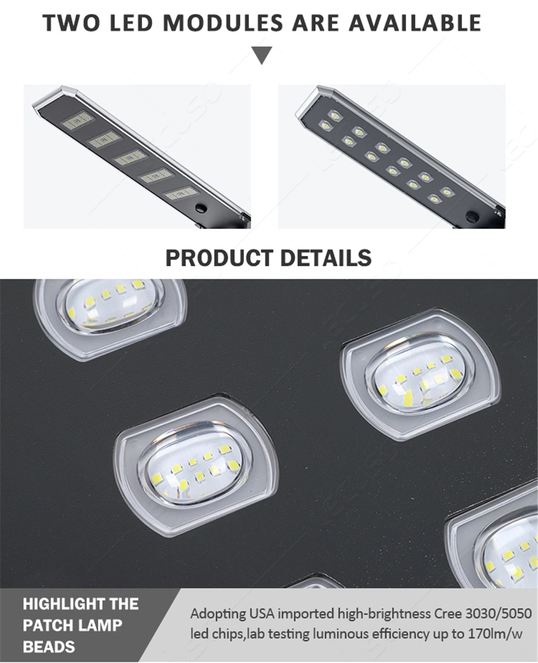 High Quality 60W Solar Street LED Lamp Solar Panel Power LED Light Outdoor