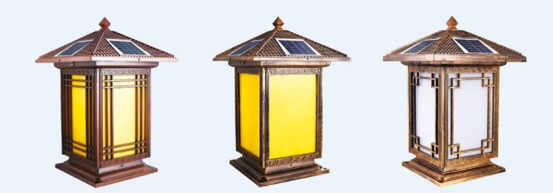 Solar Terrace Post Lights Gate Pillar Top Lighting Outdoor Gate Light