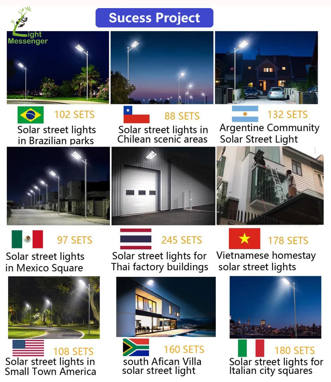 Light Messenger Split Panel Road Lamparas Solares 100W~400 Watts LED Wide Angle Lamp Dusk to Dawn Solar Street Lights Outdoor Stadium Parking Lot Garden