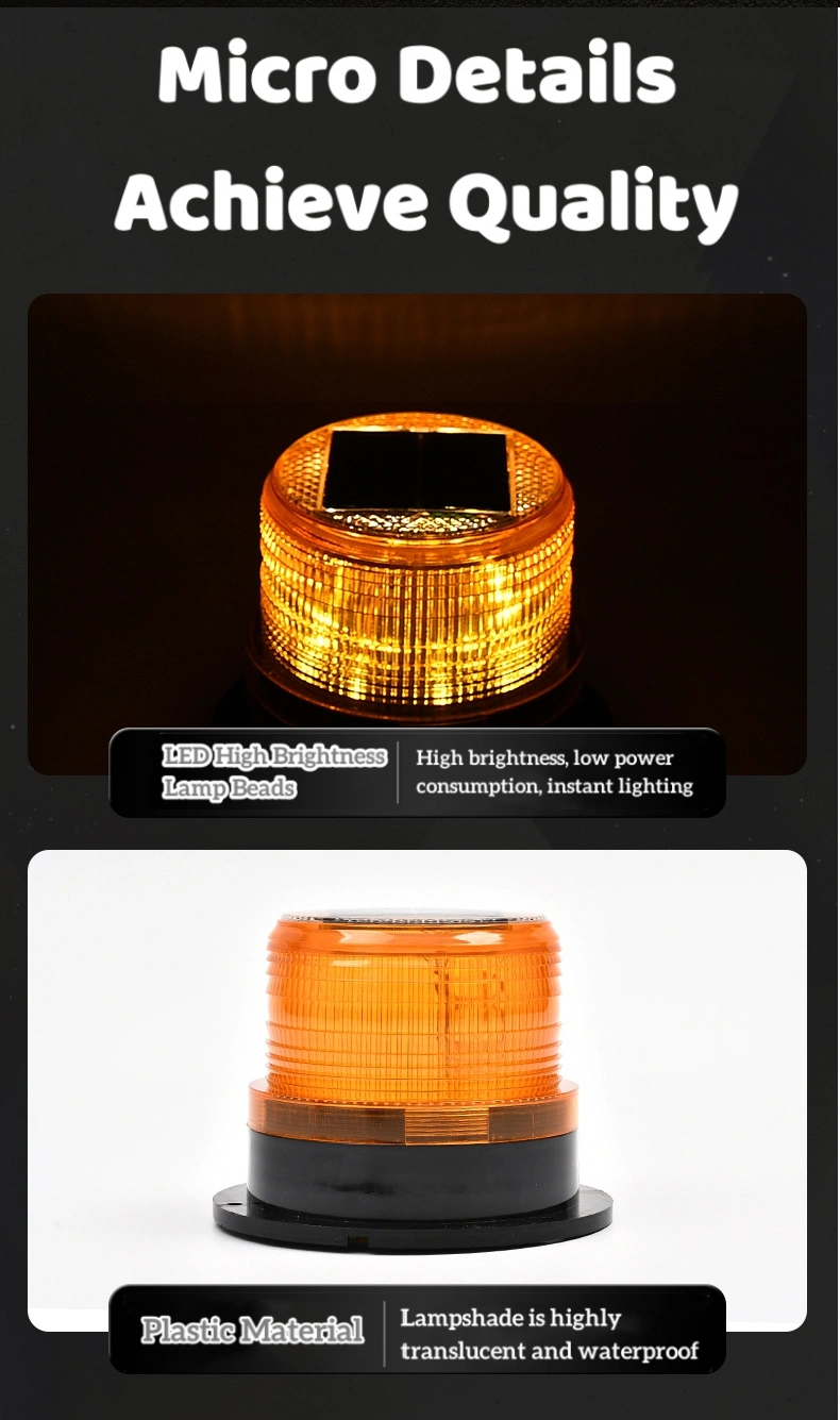 12V24VLED solar engineering light small magnetic marine warning light solar warning light