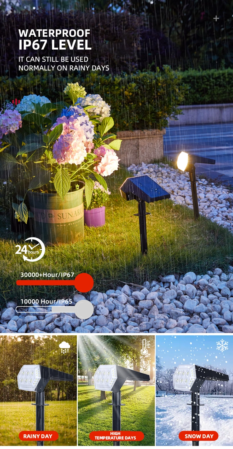 Solar Spot Light for Garden Hot Sale Driveway Solar Light 4LED LED IP65 RoHS CE 1-Year 10000 3500K (warm White)