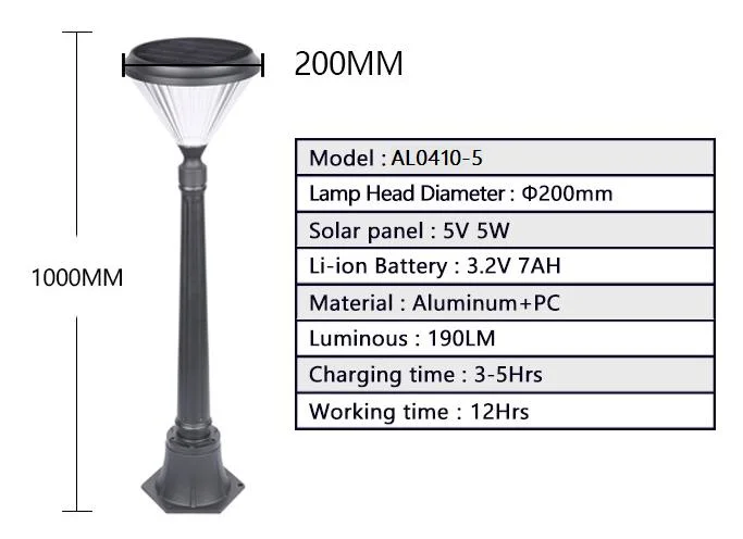 New LED Solar Garden Lamp Waterproof Solar Lawn Light Warm White Outdoor Solar Ground Light for Pathway